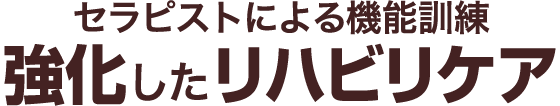 セラピストによる機能訓練　強化したリハビリケア