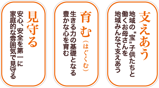 見守る 育 む（はぐくむ） 支えあう